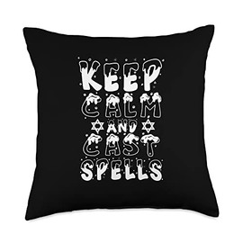 Keep Calm And Cast Spells - Funny Witch Wiccan Throw Pillow