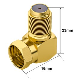 Goupchn 5 Pack F Type Right Angle Male to Female Adapters RG6 Gold Plated Coaxial Connectors for Coax Cables, Wall Mounted TV, Wall Plates