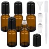 Segbeauty 0.34oz Glass Roller Bottles for Essential Oils, 5pcs Amber