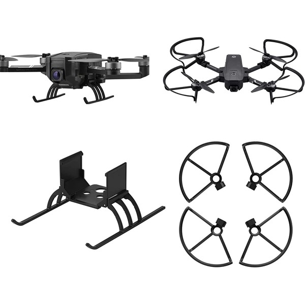 HS720 /HS720E Drone Accessories,Foldable Extended Landing Gear Leg Extension Protector Landing Stand + Propeller Blades Protection Guard Cover For Holy Stone HS720 / HS720E Platinum Drone