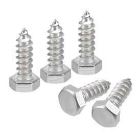 sourcing map Hex Head Lag Screws Bolts, 25pcs 5/16" x 1" 304 Stainless Steel Partial Thread Wood Screws