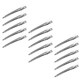 Nivofu 15 Pinzas de Pico de Pato de Metal, Pinzas Pelo Peluqueria, Pinza Perforada para Cabello Antideslizantes de 9Cm Pulgadas de Metal para