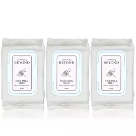 Beyond 비욘드 라이스밀크 마일드 딥 클렌징 티슈 50매 3개 Beyond Rice Milk Mild Deep Cleansing Tissue Wipes 50 Sheets x 3