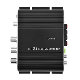 HiFi 2.1 Stereo Bass Digital Audio Power Amplifier for Car Home Cycle DIY (Black)