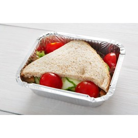 No.1 Aluminium Foil Food Containers with Lids 250ML Catering Containers Takeaway Tubs Cooking Baking Meal Prep Takeout Roasting Freezing Food Storage Foil Pans (250, Rectangular, 100, Foil Container)