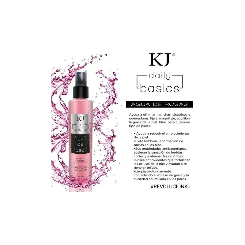 Agua De Rosas Refresca E Hidrata Fijador De Maquillaje Kj