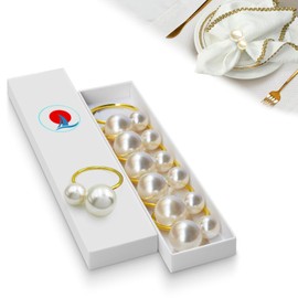 Servilleteros de oro perla para decoración de mesa de cena, fiesta, Navidad, Acción de Gracias, otoño, día festivo, servilleta en caja de regalo
