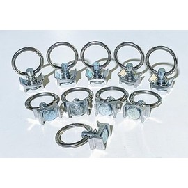 10x Single Stud Fittings with Ring for Airline Rail Lashing Rail (Sprinter etc.) Lashing Strap Adapter End Fitting