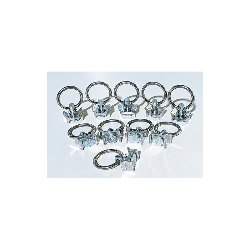 10x Single Stud Fittings with Ring for Airline Rail Lashing