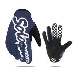SOLO QUEEN Gloves for SIM Racing, Karting, ATV, All Steering Wheel Games, Faux Leather (Blue, M)