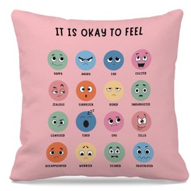 Nogrit Counseling Office Must Haves Throw Pillow Cover, Calming Corner, Mental Health Pillowcase Decor for Home Kids,Mental Health Counselor Gifts, Calming Corner Pillow Covers 18x18 Pink