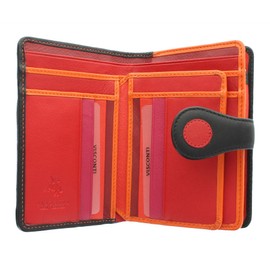 VISCONTI Polka Collection Saturn Ladies Leather Purse with Tab Closure RFID Blocking P1 Very Berry