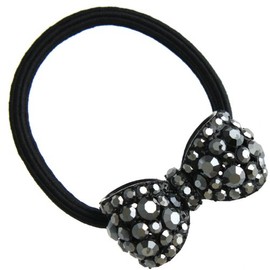 VINGTAINE H-442-bk-hgom Bijou Plump Ribbon Hair Rubber Hair Accessory