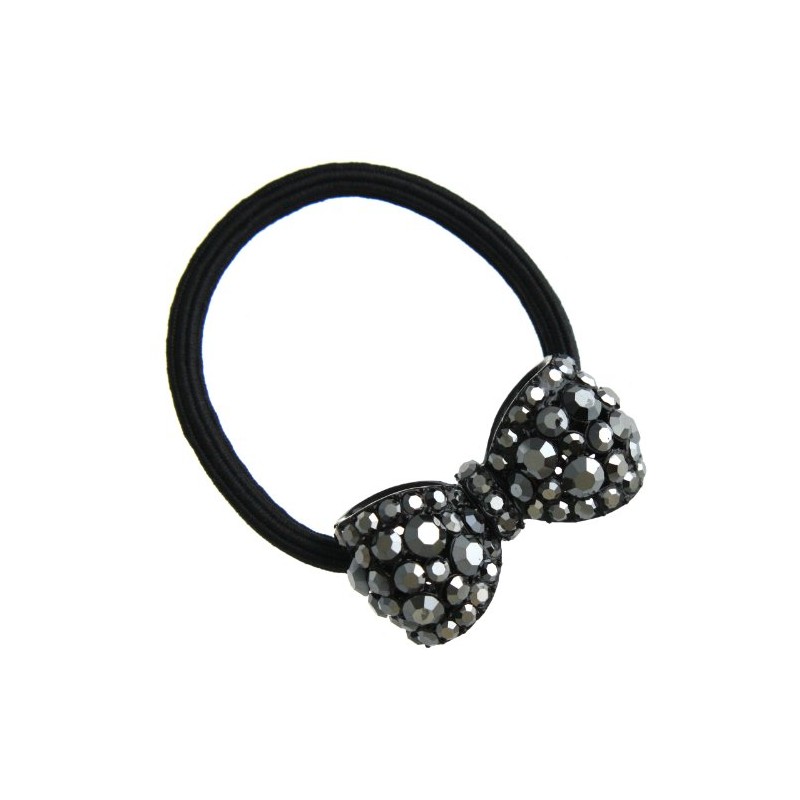 VINGTAINE H-442-bk-hgom Bijou Plump Ribbon Hair Rubber Hair Accessory