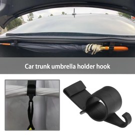 ECSiNG 4PCS Car Trunk Umbrella Hooks Plastic Trunk Mounting Bracket Umbrella Holder Trunk Organizer for Hanging Umbrella Fishing Rod Handbag Shopping Bag Black