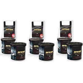 AREON Car Perfume GEL Can LUX Air Freshener Long Lasting Scent for Car or Home Odor Eliminator MIXED scents (1 GOLD, 1 SILVER, 1 PLATINUM) - scents (Pack of 3)
