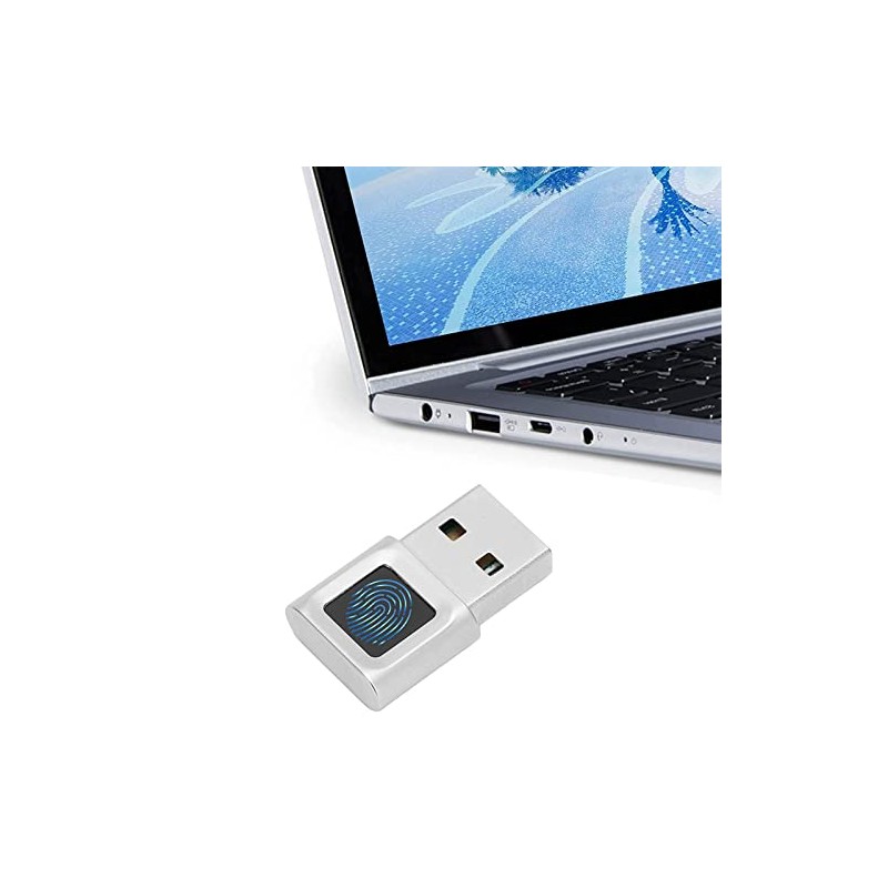 USB Fingerprint Reader, 360° Touch Fast Matching Security Key, Biometric