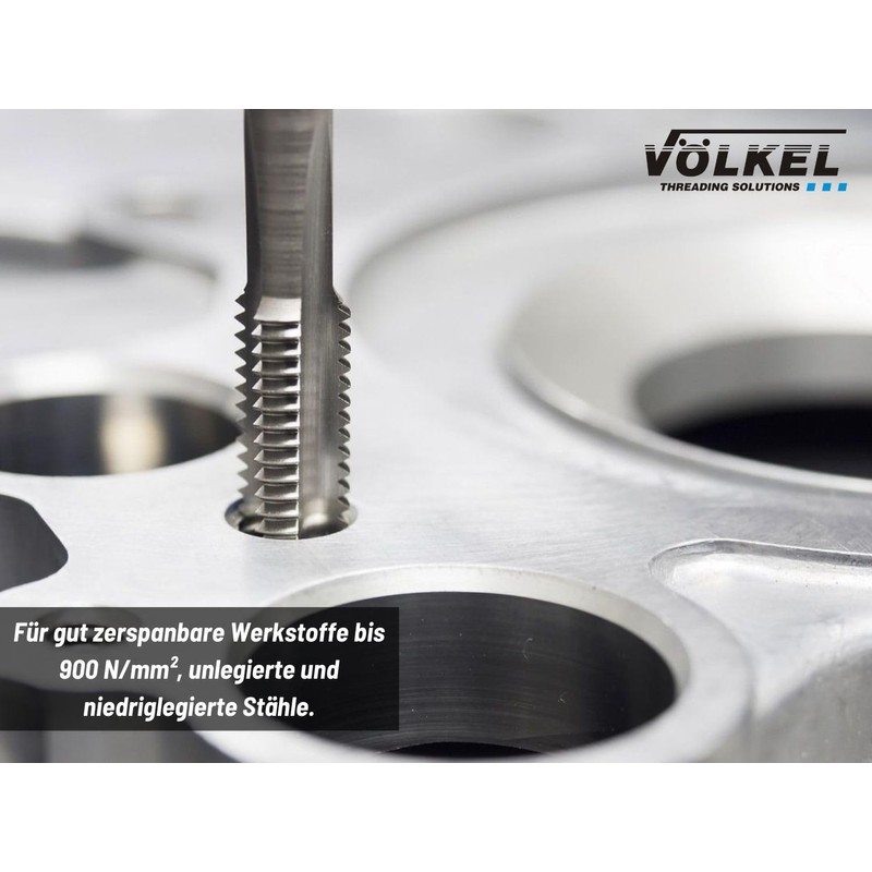 Völkel HexDrive Machine Tap (Hex Socket) 1/4 Inch Bit, HSS-E,
