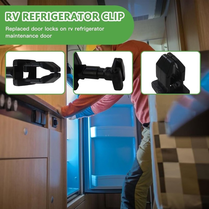 WADY RV Refrigerator Converter Vent Latch， RV Refrigerator Clips 617772