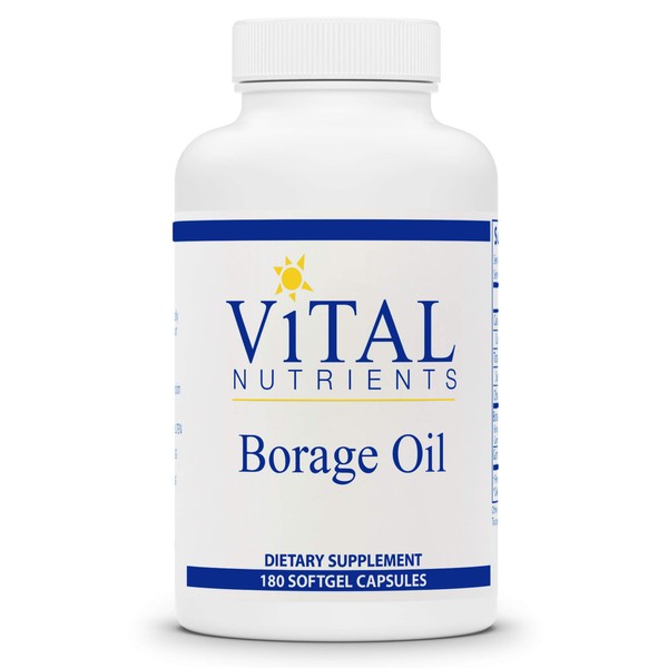 Vital Nutrients - Borage Oil - High Dose of GLA, Essential Omega 6 Fatty Acid - Cartilage, Joint, and Nerve Support - 180 Softgels