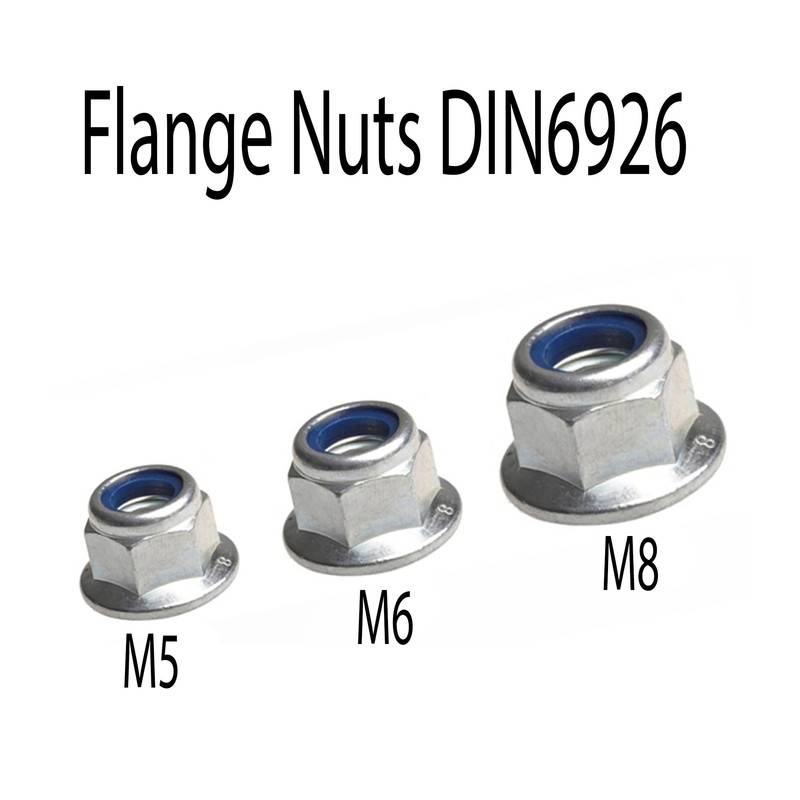 M10 Flange Nuts A2 Stainless Steel, Flanged Insert Nylon Locking