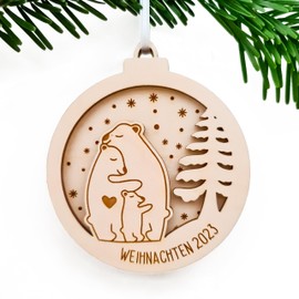 Personalisierte Weihnachtskugel: Geschenk für Schwangere werdende Mütter - Besondere Weihnachtskugeln Weihnachten (Ein Kind + Schwanger)