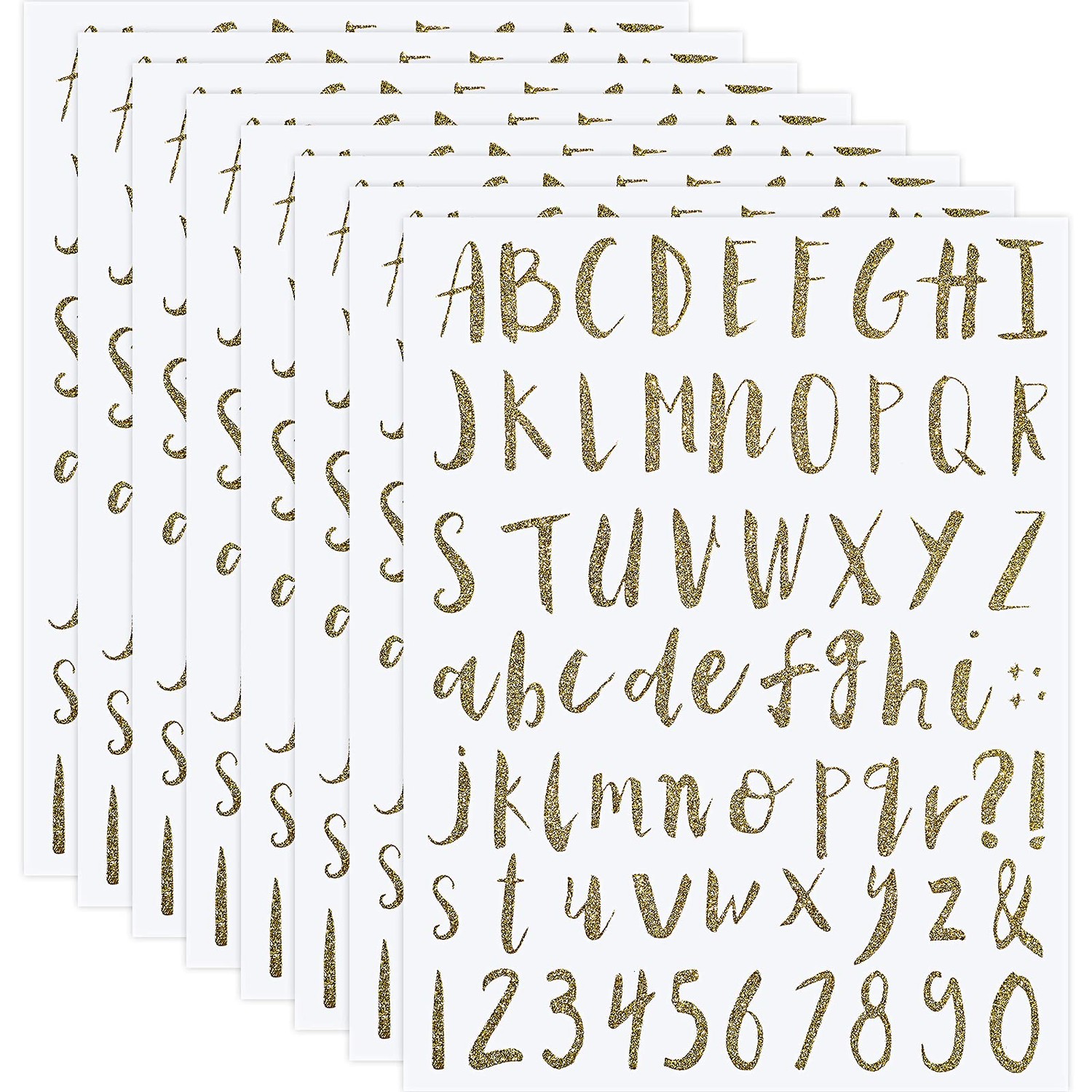 8 Sheets Vinyl Alphabet Letter Sticker Cursive Alphabet Letter Script ...
