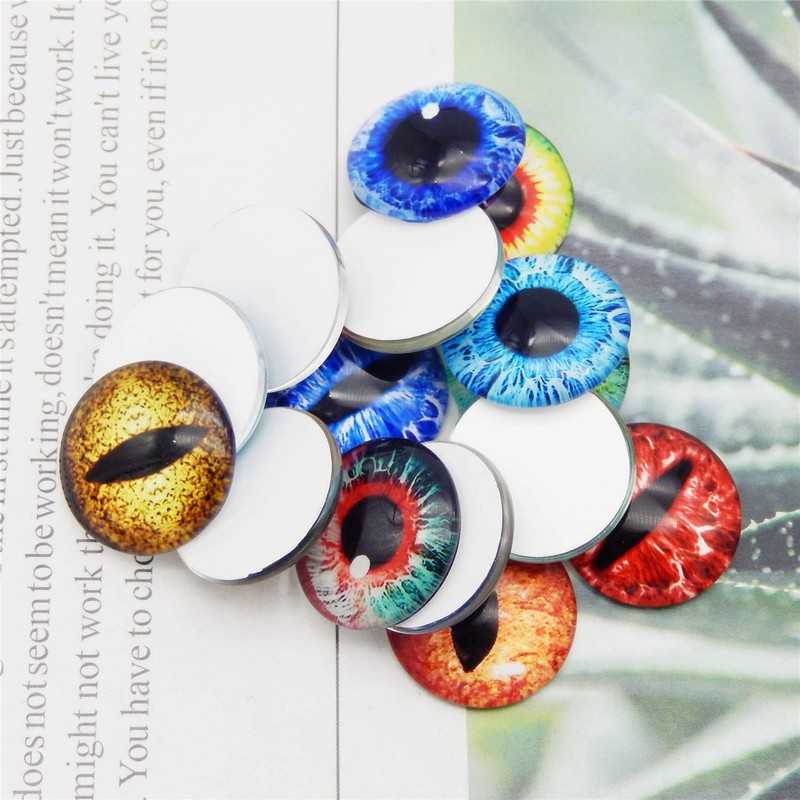 Julie Wang 10MM 100PCS Dragon Eyes Glass Cabochon Eye for