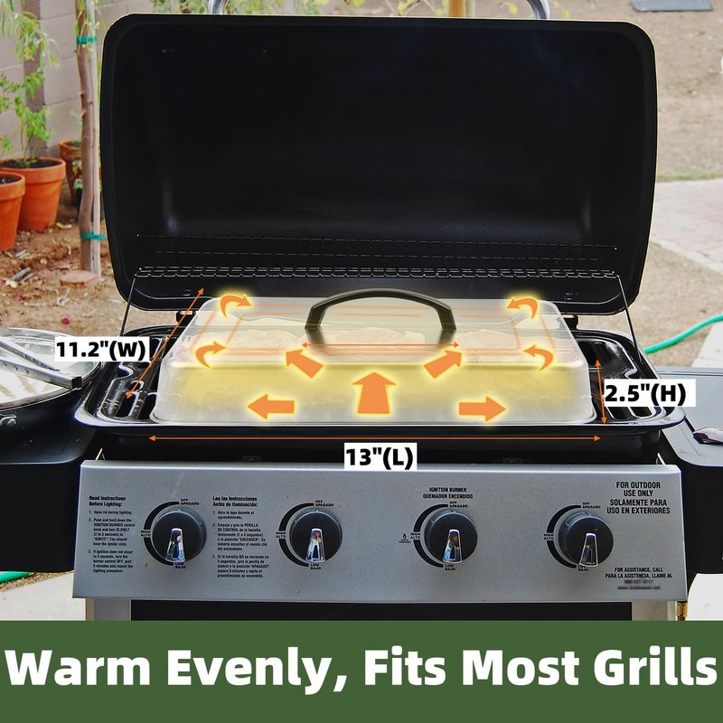 Rectangular Basting Cover, Stainless Steel Grill Cover Lid for Melting