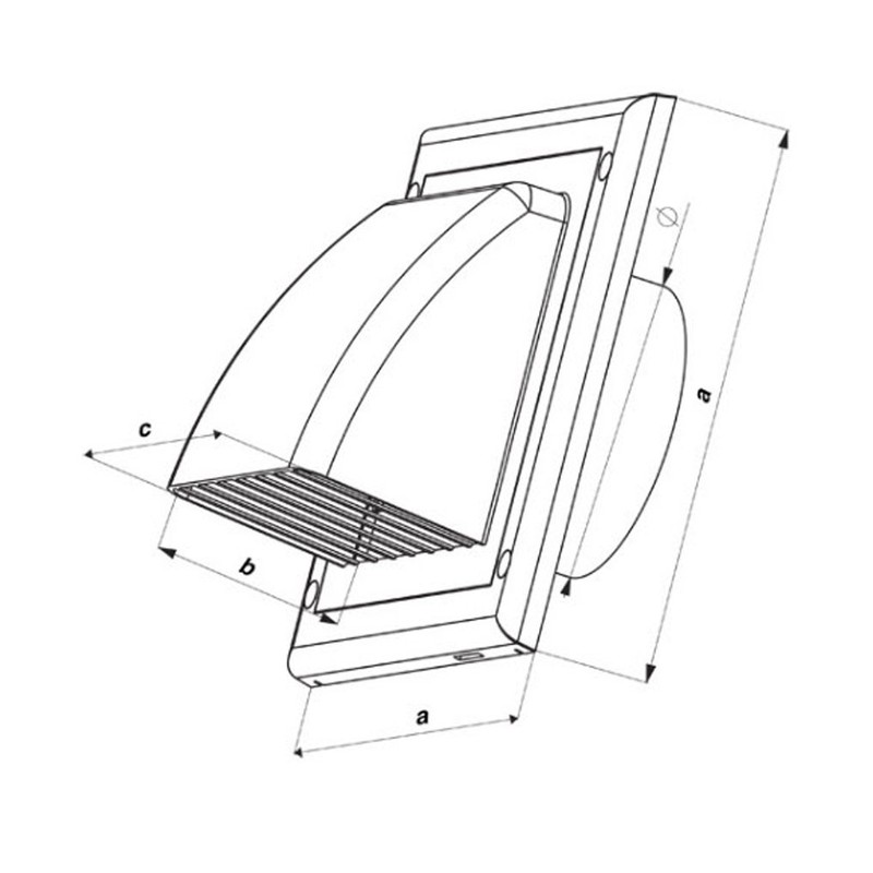 Air Vent Grill Cover Gravity Flap(Ducting 100mm)Brown External Ventilation Cover