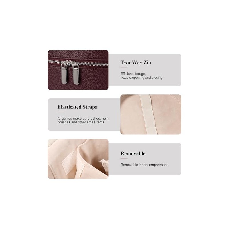 honitty Bolsa de Maquillaje de Viaje con Compartimentos y Asa