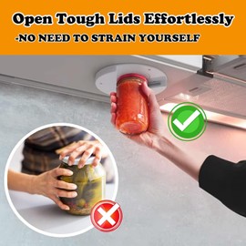 Upgraded Jar Opener, Under Cabinet Jar Opener Tool, Bottle Opener for Seniors, Cap Openers for Arthritis or Weak Hands, One Handed Opener Gadgets, Essential Kitchen Gadgets for Home Assistance