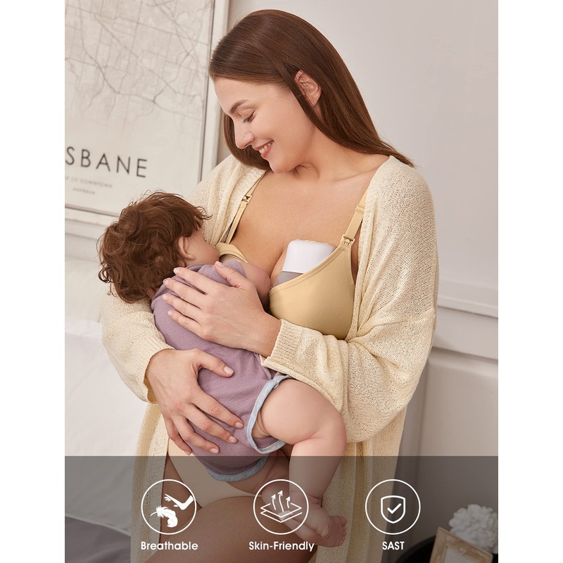 HOFISH Maternity Nursing Bras Seamless 3 Pack Sleep Bralette for