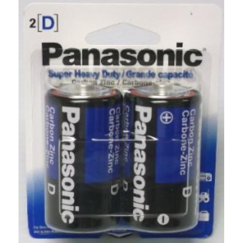 24 Pack Panasonic Super Heavy Duty D Batteries Retail Packaging
