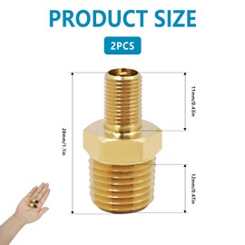 LLFYXM 2 Pack Brass Air Inflator Adapters 1/4" NPT Male, Valve Connector for Tire Inflation Compatible with Presta, Air Compressors, Pumps & Hose Fittings Durable Metal Tire Valve Adapter