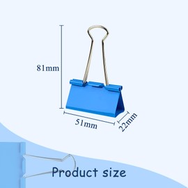 Extra Large 2-Inch Colored Binder Clips, 24-Pack (Pink, Blue, Green, Yellow)