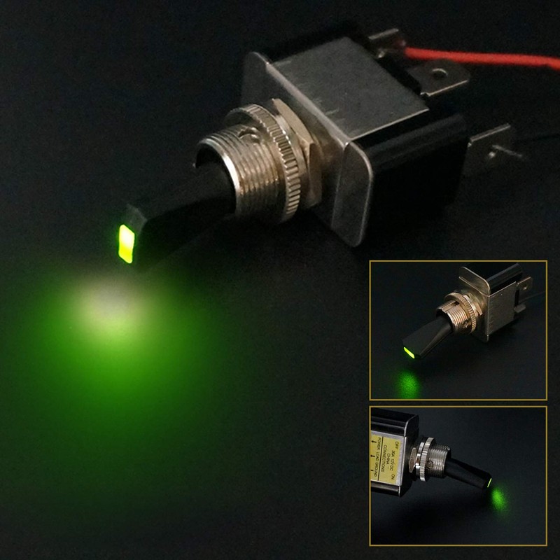 Twidec/3Pcs Rocker Lighted Toggle Switch 30A 12V DC SPST ON/Off