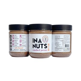 InaNuts Candied Pecan Butter, NO Added Sugar, Keto & Paleo Friendly, Low Carb, Gluten Free, Dairy Free, 11oz Jar