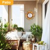 Outdoor Clock Thermometer Combo, Sun Outdoor Wall Clock, Silent Non-Ticking