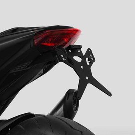 Motorcycle Italian Number Plate Holder Height and Tilt Adjustable with Underbody Mounting Aluminium 15 x 10 cm Black