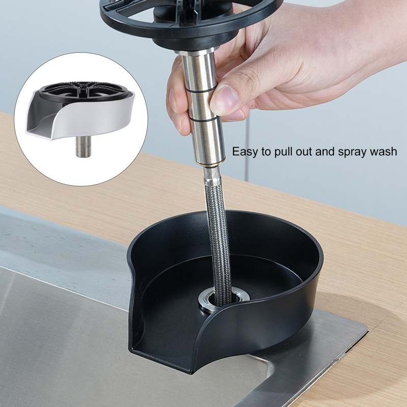 Glass Rinser Automatic Rotating Efficient Cleaning G1/2 Sink Cup Washer