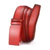 DOOPAI Men's Leather Ratchet Belt - Adjustable Slide Red Belt