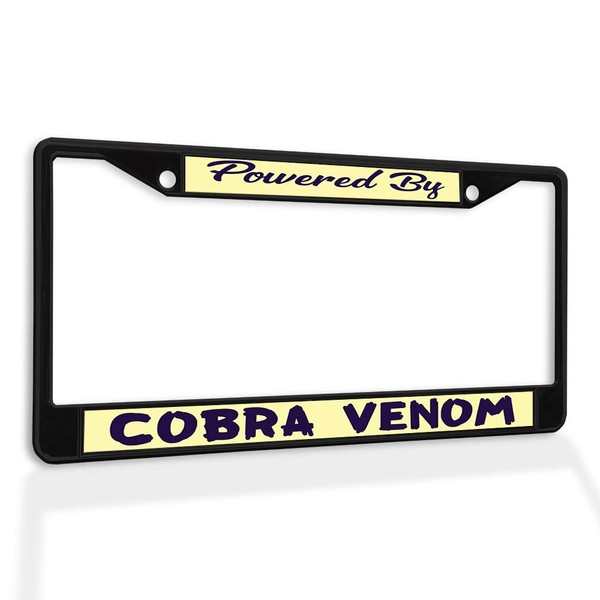 Fastasticdeals Metal Insert License Plate Frame Powered by Cobra Venom