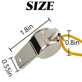 ROYHOO 42PCS Whistle, Stainless Steel Sports Whistles with Lanyard, Loud Crisp Sound Whistles Great for Coaches, Referees, and Officials