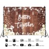Pnylzzyxh Better Together Backdrop White Flowers Rustic Wooden Wedding Bridal