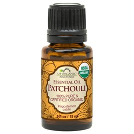 US Organic 100% Pure Patchouli Essential Oil - USDA Certified Organic, Steam Distilled - W/Euro droppers (More Size Variations Available) (15 ml / .5 fl oz)