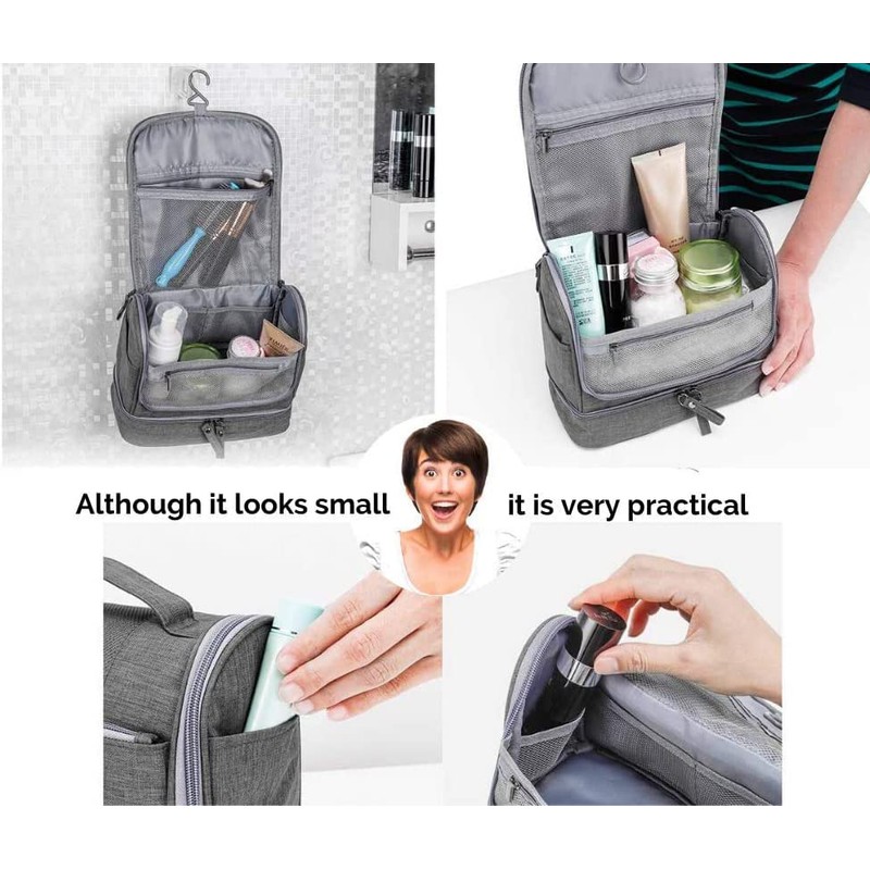 Toiletry Bag,RUMANLE Upgraded Large Hanging Travel Toiletry Organizer Kit with