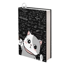 Dolyues Black Book Covers Stretchable Book Sox Suitable for Most Hardcover Books, Up to 9”X11, Kawaii Cat Print Book Cover Reusable Protective Cover for Textbooks