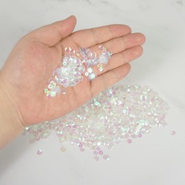 Bilipala Bulk Clear Sequins, Crystal Iridescent Spangles for DIY Crafts, Embroidery, 6mm, About 3000 Pieces