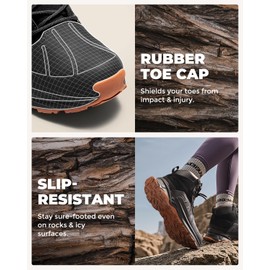 NORTIV 8 Women's Waterproof Hiking Boots Outdoor Trekking Camping Trail Hiking Boots,Size 11,Black,SNHB2312W